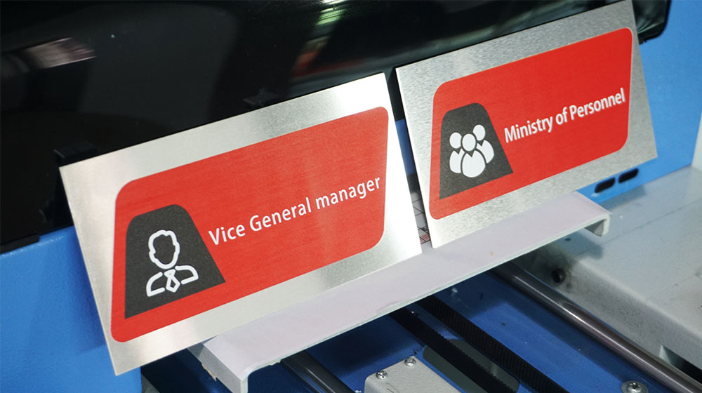 customize metal name plate printing